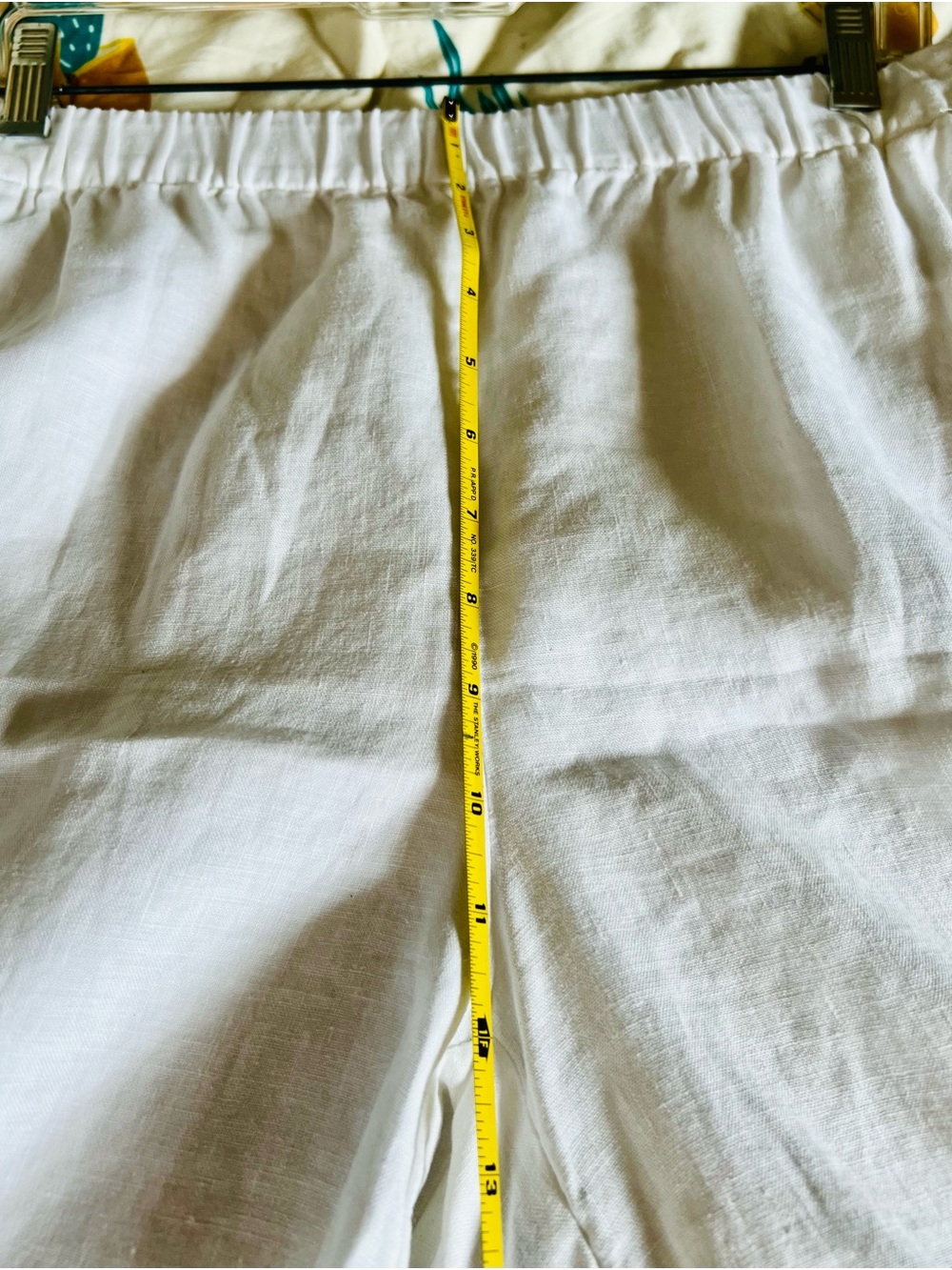 Eileen Fisher White Wide-Leg Linen Blend Pants - Picture 3 of 9